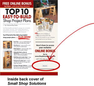 Inside back cover of Small Shop Solutions